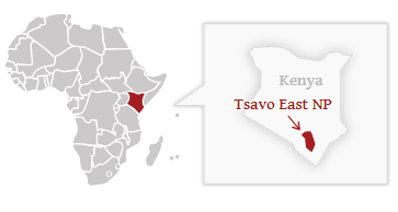 Poloha národního parku Tsavo East